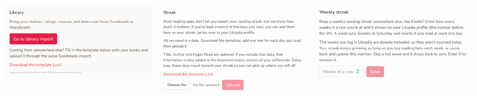 import your library into litcadia book tracker